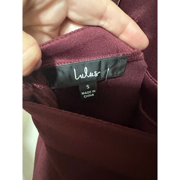 Lulus Jumpsuits Women Small Red Wine Open Back Spaghetti Straps Straight Sexy - Picture 7 of 9